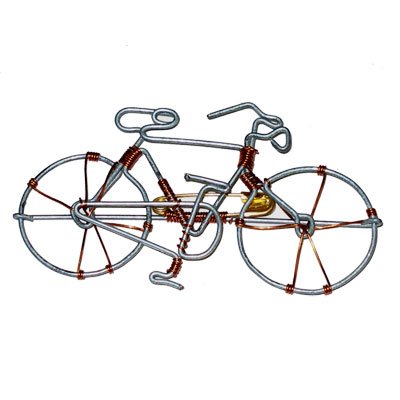 Hand-made Bicycle Pin From Recycled Wire